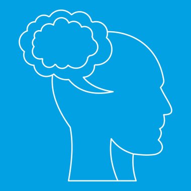 Bulut ve insan kafa simgesi, anahat stili