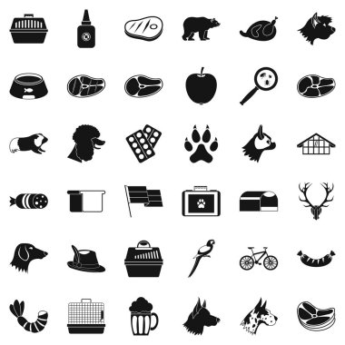 Köpek Icons set, basit tarzı