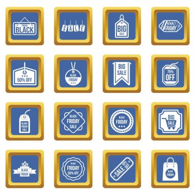 Siyah Cuma simgeleri mavi ayarla