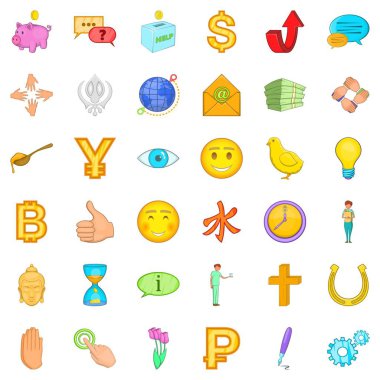 Bağış Icons set, karikatür tarzı