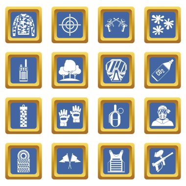 Paintball simgeleri mavi ayarla