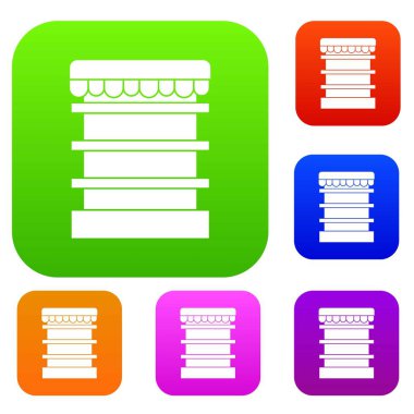 Boş süpermarket buzdolabı koleksiyonu ayarla