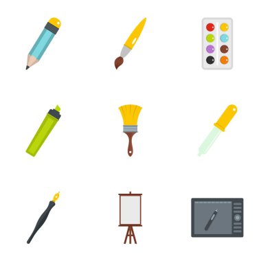 İleti örneği Icons set. Düz beyaz arka plan üzerinde izole web için 9 ileti örneği vektör simge kümesi