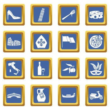 Italia simgeleri mavi ayarla