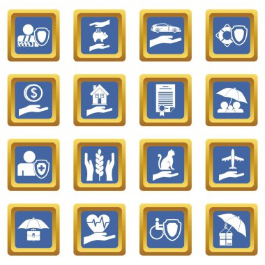 Mavi sigorta Icons set
