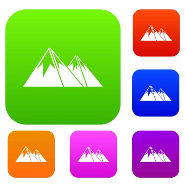 Dağları kar ile koleksiyonu ayarla