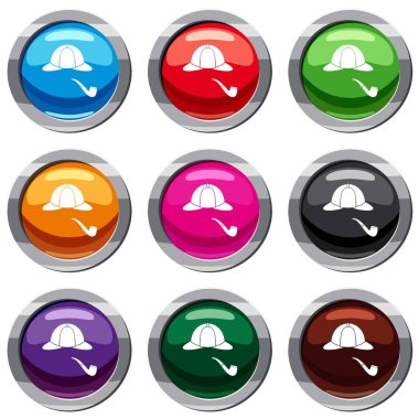 Şapka ve boru 9 koleksiyonu ayarla