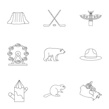 Ülke Kanada simge seti, anahat stili