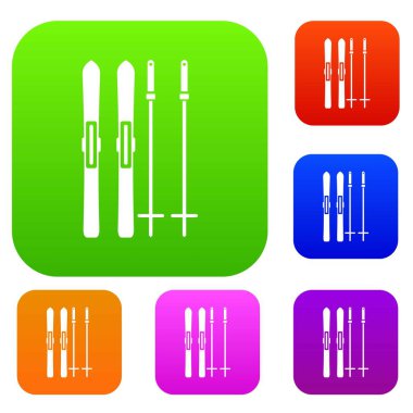 Kayak ve kayak Polonyalılar koleksiyonu ayarla