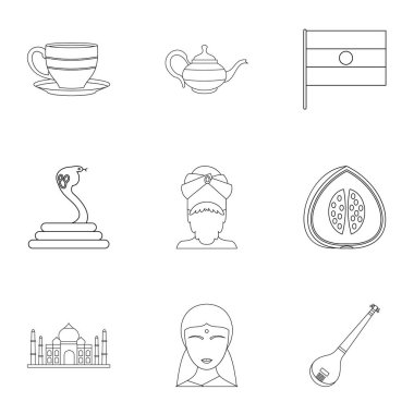 Hint simgeleri simge seti, anahat stili