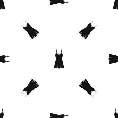 Nightdress desen sorunsuz siyah