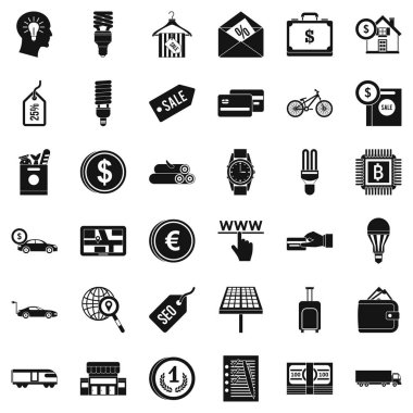 Ekonomi Icons set, basit tarzı