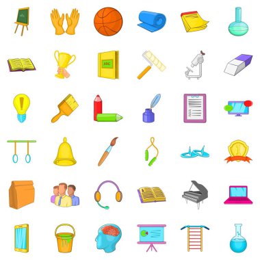Eğitim Icons set, karikatür tarzı