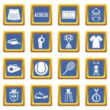 Tenis simgeleri mavi ayarla