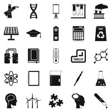 Akademik derece Icons set, basit tarzı