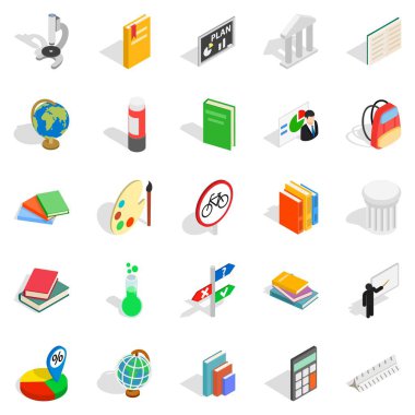 Bilgi Icons set, izometrik stili