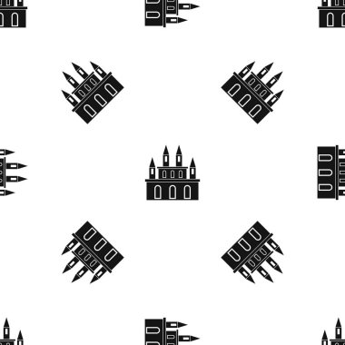 Ortaçağ Kalesi desen sorunsuz siyah