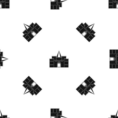 Konut konak kuleleri desen sorunsuz siyah