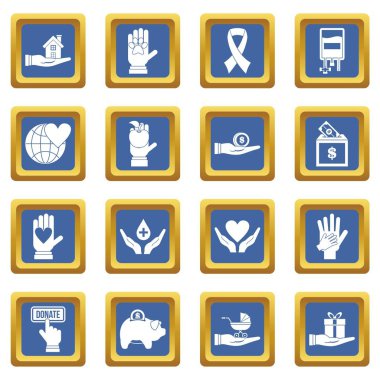 Sadaka simgeleri mavi ayarla