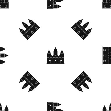 Kale kule desen sorunsuz siyah