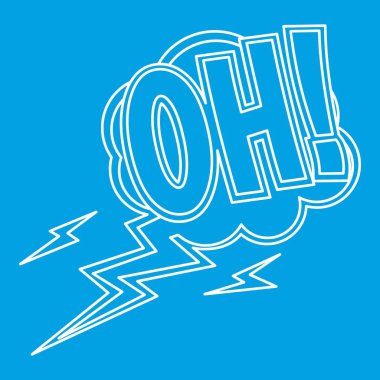 Oh, komik metin ses efektleri simgesi, anahat stili