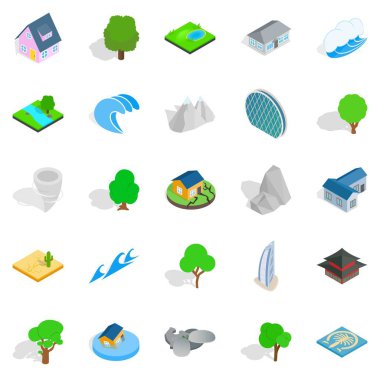 Blok Icons set, karikatür tarzı