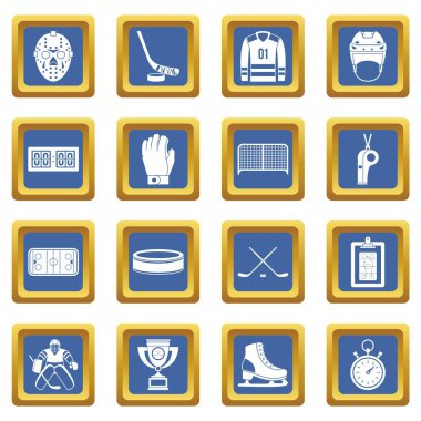 Hokey simgeleri mavi ayarla