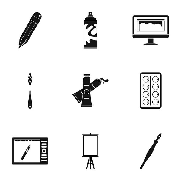 Conjunto de iconos de papelería, estilo simple — Archivo Imágenes Vectoriales