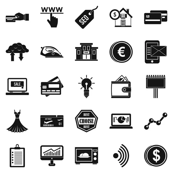 Ensemble d'icônes de promotion, style simple — Image vectorielle