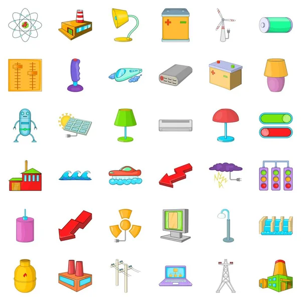 Elektrik robot Icons set, karikatür tarzı