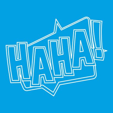 Haha, komik metin konuşma balonu simgesinin, anahat stili