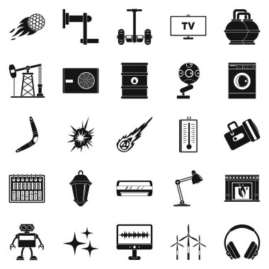 Nükleer enerji Icons set. 25 nükleer enerji vektör simgeler beyaz arka plan üzerinde izole web için basit bir set