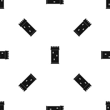 Kale kule desen sorunsuz siyah