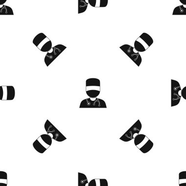 Doktor maskesi desen sorunsuz siyah