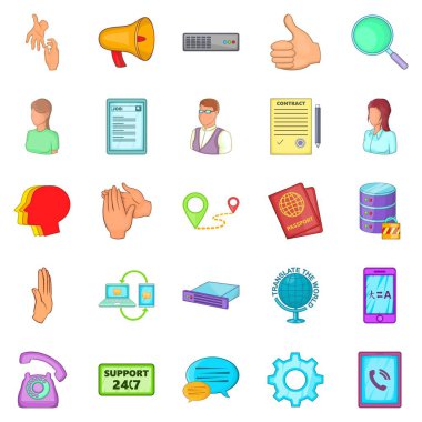 Gün kitap simgeleri ayarla, tarzı çizgi film