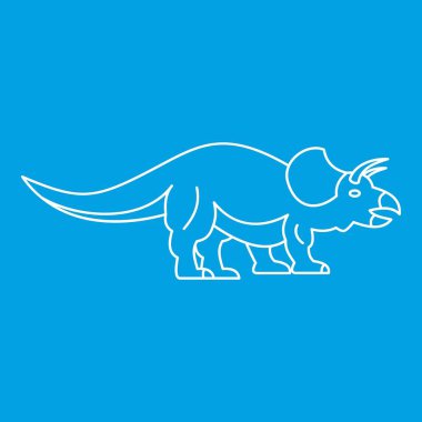 Styracosaurus dinosaur icon, outline style clipart