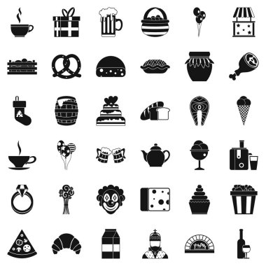 Hediye Icons set, basit tarzı