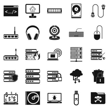 Komut satırı Icons set, basit tarzı