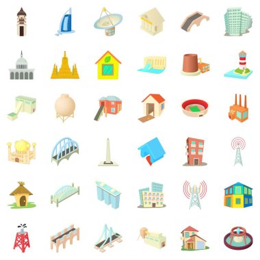 Simgeler bina şehir ayarla, tarzı çizgi film