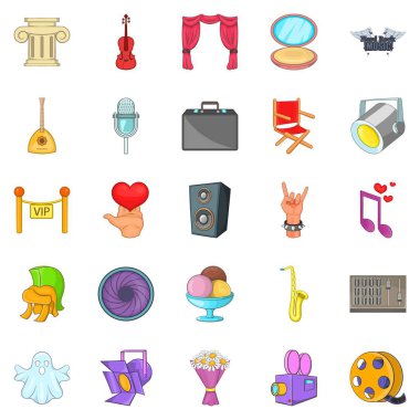 Müzik Icons set, karikatür tarzı