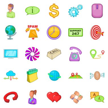 Ağ bağlantısı Icons set, karikatür tarzı