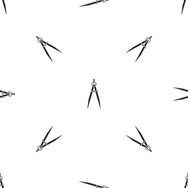 Çizim ve tarif sorunsuz siyah desen için pusula