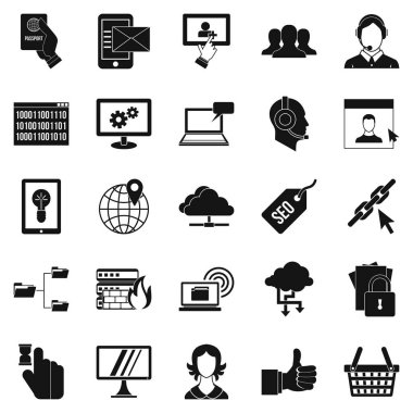 Telefon temel Icons set, basit tarzı