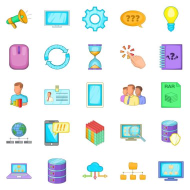 Kayıt Icons set, karikatür tarzı ara