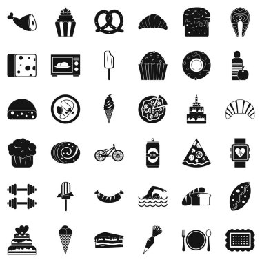 Birçok kalori Icons set, basit tarzı