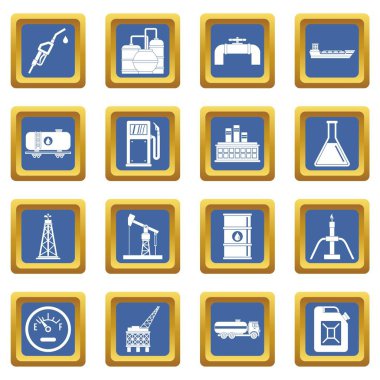 Doğa öğeleri simgeleri mavi ayarla