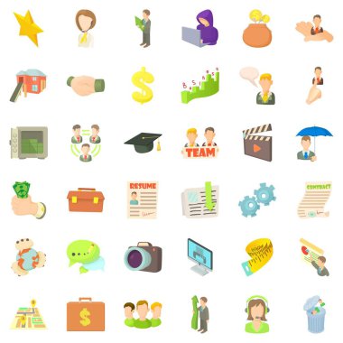 İyi kariyer Icons set, karikatür tarzı