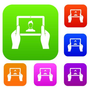 Tablet holding eller koleksiyonu ayarla