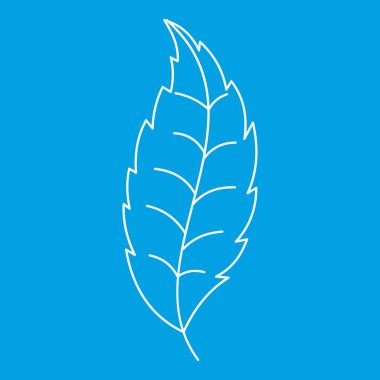 Sonbahar yaprak simgesi mavi anahat tarzı vektör illüstrasyon izole. İnce çizgi işareti