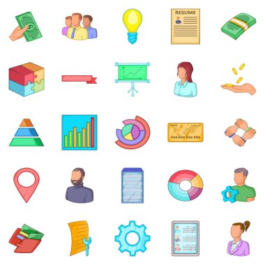 Arkadaş grubu Icons set, karikatür tarzı